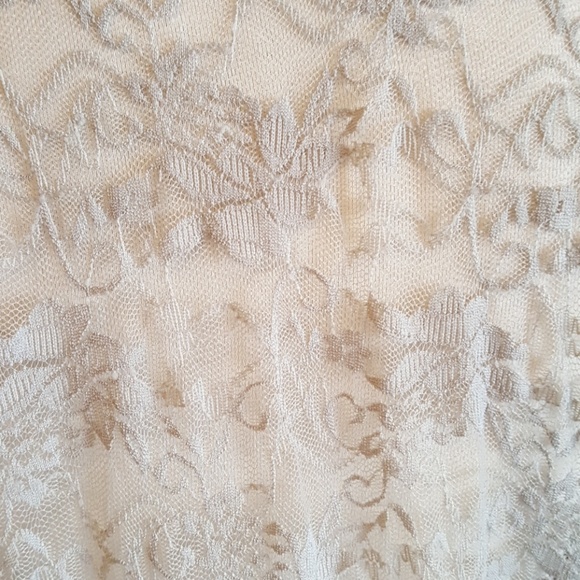 FRENCH LAUNDRY LACE BACK GRAY CARDIGAN. - Picture 5 of 7